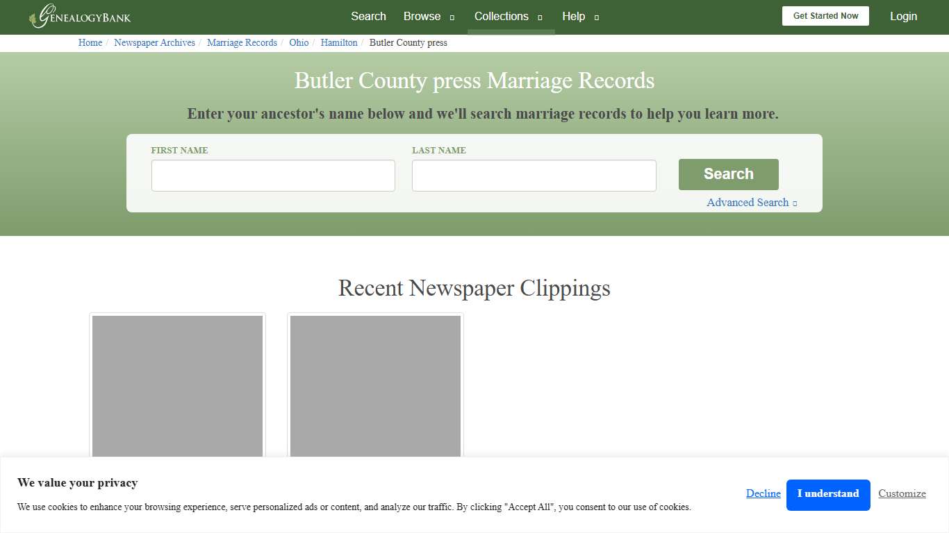 Butler County press Marriage Records Online Search